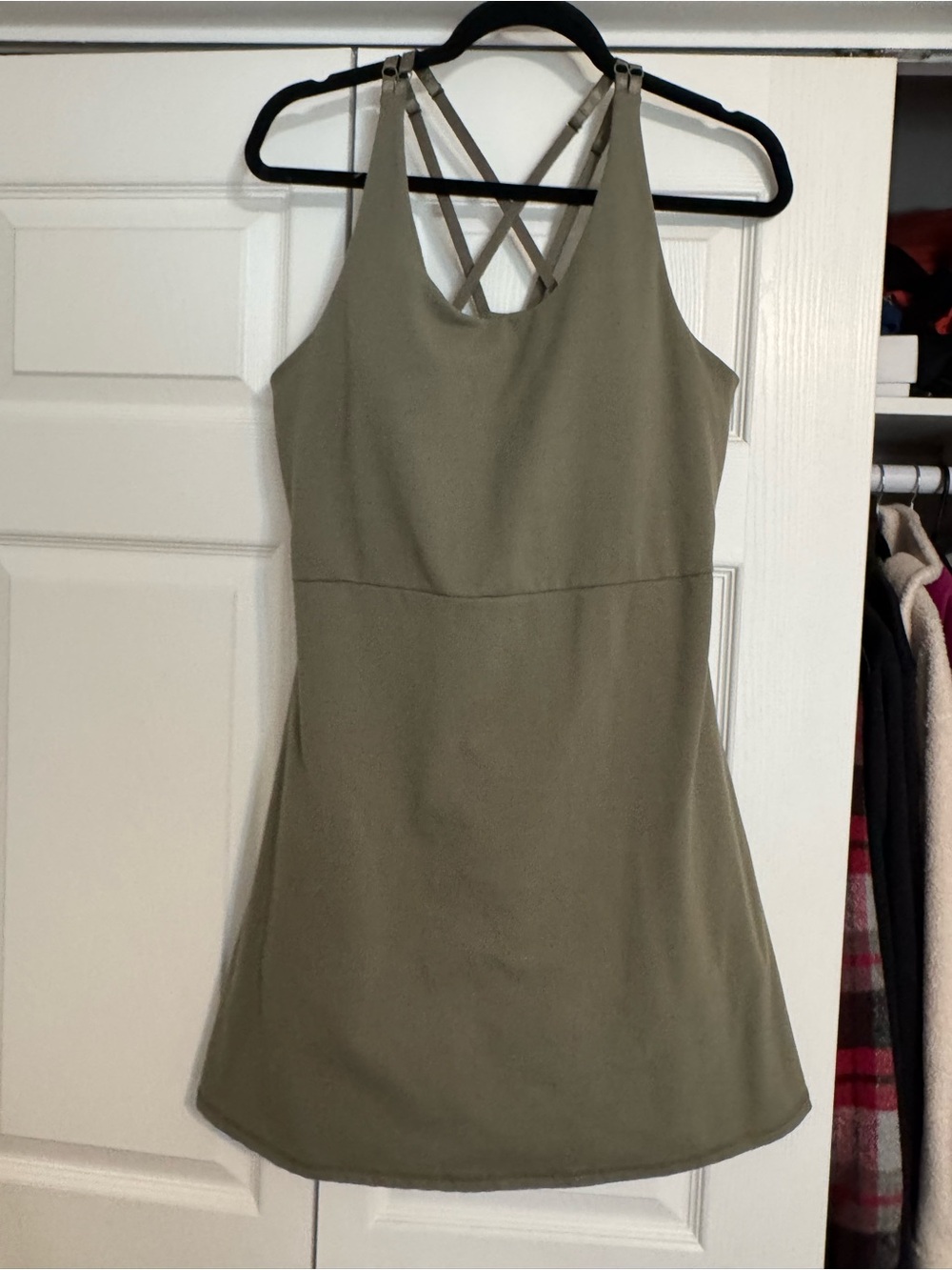 Laundry By Shelli Segal Olive Green Cross-Back Mini Dress